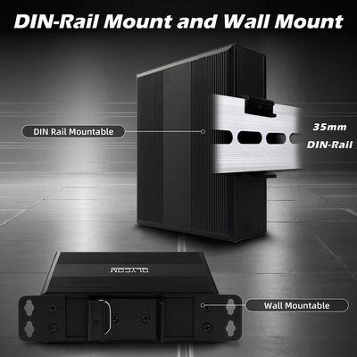 Gigabit Fiber Optical Converter Din Network Switch DC12-52V doppio ingresso di potenza