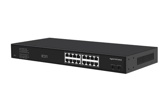 16 porte Gigabit Ethernet Switch Af/at Poe Switch AC 100-240V Input di alimentazione