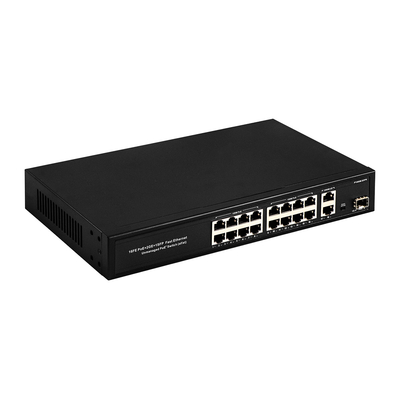 16 porte Gigabit Poe Switch Switch di rete in fibra estesa 250m 300W
