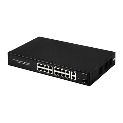 16 porte Gigabit Poe Switch Switch di rete in fibra estesa 250m 300W