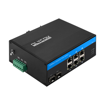 8 porte Fast Ethernet Industrial Network Switch Non gestito SFP Fibre Din Rail montato CE