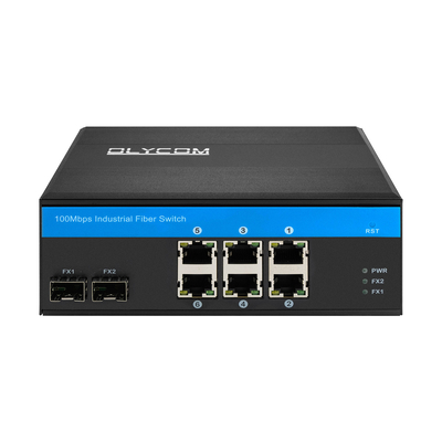 8 porte Fast Ethernet Industrial Network Switch Non gestito SFP Fibre Din Rail montato CE