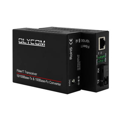 Fast Ethernet Fiber Optic Ethernet Converter 10/100M Transceiver bidirezionale monomodo SC a RJ45 20 km
