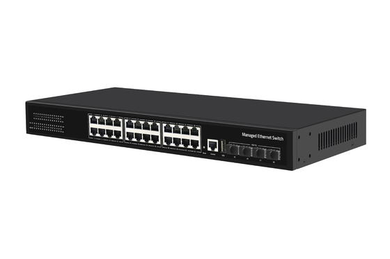 Switch Ethernet in fibra a 24 porte 10G prezzo di fabbrica Switch di rete gestito L3 da tavolo AC100-240V 1U Rack