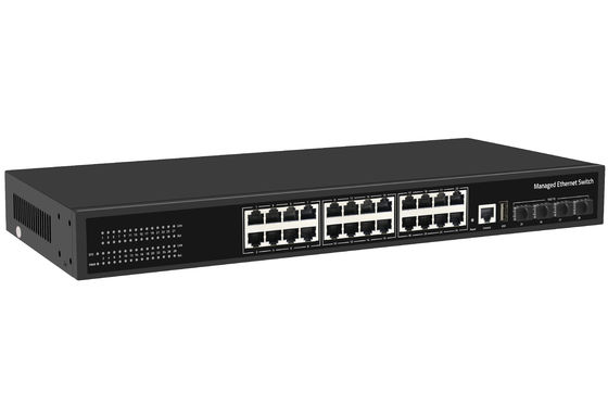 Switch Ethernet in fibra a 24 porte 10G prezzo di fabbrica Switch di rete gestito L3 da tavolo AC100-240V 1U Rack