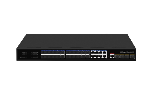 Desktop 10G Ethernet Switch L3 Managed Optical Fiber Switch 24*1.25G Porti RJ45+4*10G Porti SFP+
