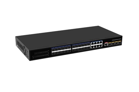 Desktop 10G Ethernet Switch L3 Managed Optical Fiber Switch 24*1.25G Porti RJ45+4*10G Porti SFP+