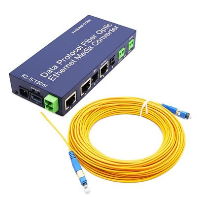 Convertitore di media Ethernet in fibra ottica con protocollo dati RS485 e fibra ottica da 500 m 62.5/125um