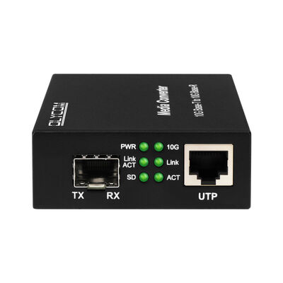 Convertitore di media in fibra SFP+ non gestito 10G con interruttore DIP Convertitore di fibra ottica per data center e backbone LAN