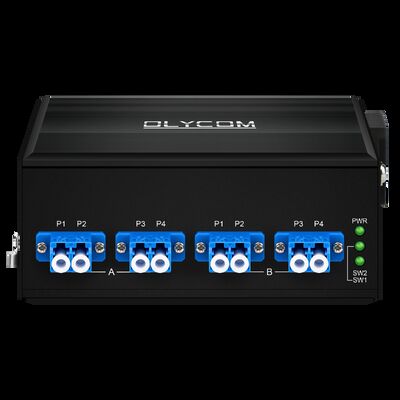 Interruttore di bypass in fibra ottica con connettore LC/SC a doppio ingresso di corrente AC/DC e tipo di fibra SM/MM per un'elevata affidabilità