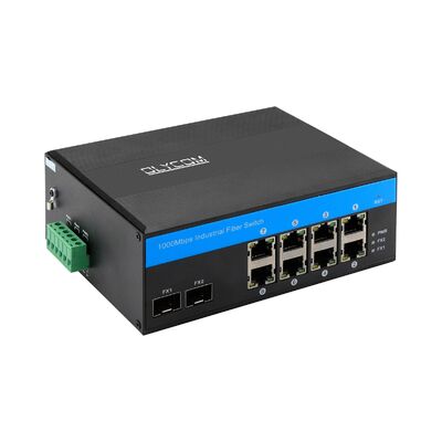 8 Port Rugged Gigabit PoE Switch SFP Fiber Uplink Non gestita rete CE senza ventole