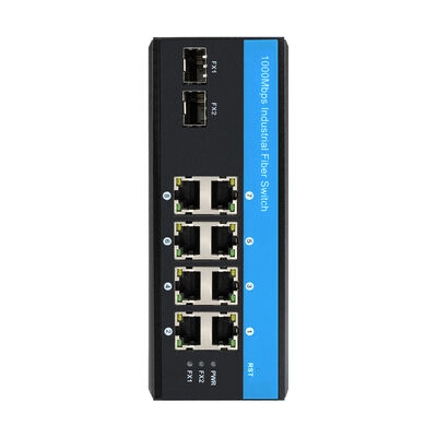 Industrial Gigabit Fiber Switch 8 Port SFP Uplinks 1G Network Downlink CE DIN Montato