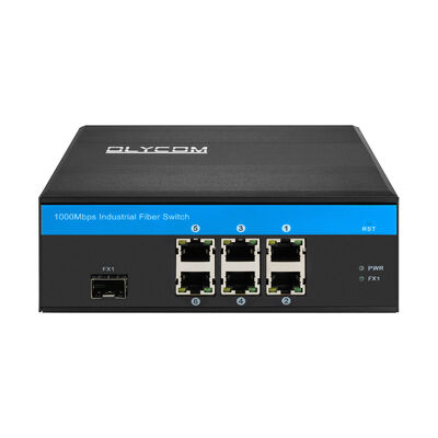6 Port Industrial Gigabit Fiber Ethernet Switch Non gestito senza ventole Design robusto CE