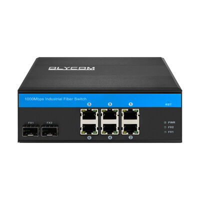 8 Port Industrial PoE Switch Gigabit Network Fiber non gestito DIN montato CE FCC