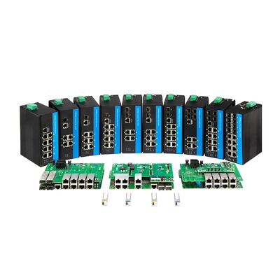 8 Port Industrial PoE Switch Gigabit Network Fiber non gestito DIN montato CE FCC
