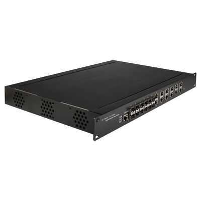 Switch Ethernet Industriale IEEE802.3az EEE, 1U Rack 24 Porte Managed con 12 porte RJ45 + 12 porte SFP, Classe di sicurezza IP30