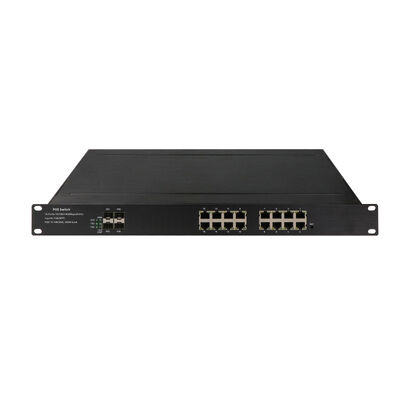 16 Port Industrial PoE Switch Gigabit Fiber Network Non gestito 1U Rack 220V Input CE
