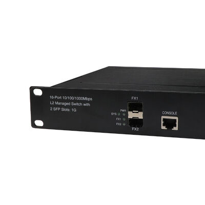 16 Port Industrial Managed Ethernet Switch Gigabit L2+ Velocità gestibile 220V Input