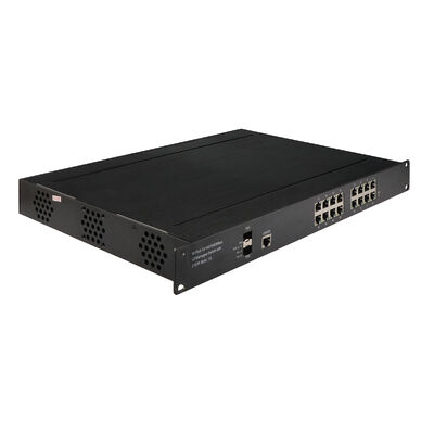 Switch PoE gestito 16 porte 1G 2.5G montabile su rack, uplink SFP, senza ventola, alimentazione CA
