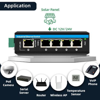 Commutatore PoE solare industriale DC12-48V 240W Web Managed Network Switch per sistemi Cctv