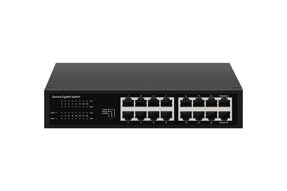 16-Port Gigabit Unmanaged Ethernet Switch con Smart VLAN Fanless Design Rack montato
