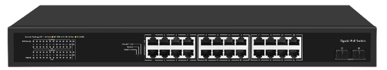 24 Port PoE Switch 2.5G Fibra Gigabit Ethernet 300W Budget 15.4W/30W CE non gestito