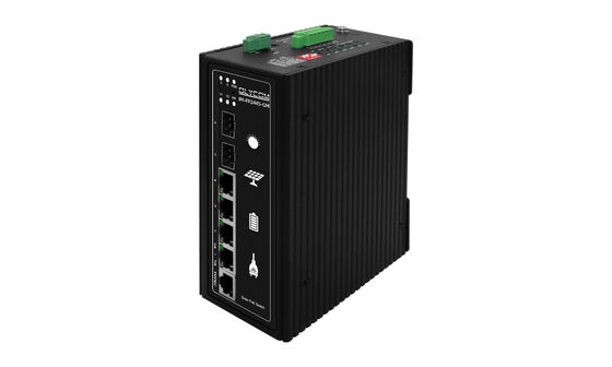 Switch PoE solare MPPT integrato L2 Gigabit Ethernet gestito 4 porte montato DIN CE