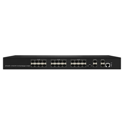 28-Port 10G SFP+ Managed Fiber Switch L2/L3 Aggregation Switch con SNMP VLAN QoS per Data Center ISP Network