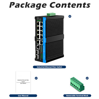 Interruttore di rete industriale gestito 2*2.5G SFP+8*RJ45 Porti 10/100/1000M POE Interruttore esterno 90W