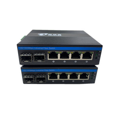 6 porte Industrial Ethernet Switch Gigabit Network 100/1000M Fibra SFP Chip Realtek non gestito