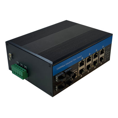 8 Port Industrial Managed PoE Switch 2.5G Fiber Din Rail 240W Supporto alla gestione PoE