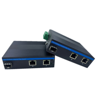 Industrial Unmanaged Poe Switch 2 Porta Gigabit SFP Fiber Network IP40 Fanless Din Rail