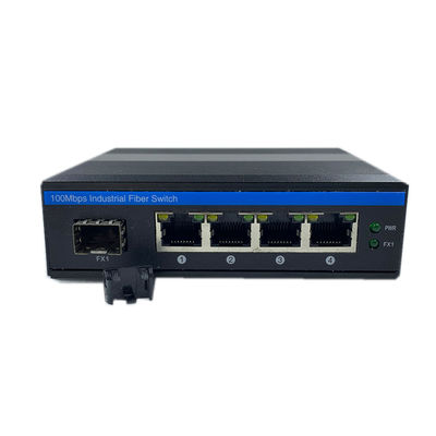Interruttore POE industriale con 1 porta SFP e 4 porte RJ45 per l'installazione DIN Rail