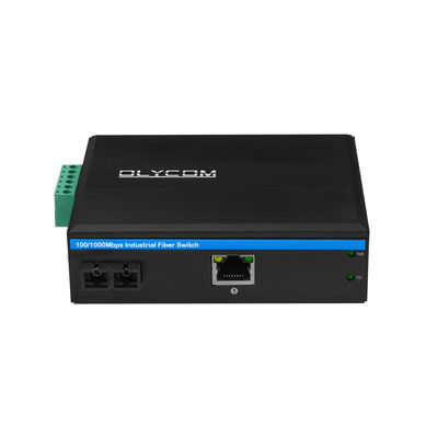 60KM Industrial PoE Media Converter Gigabit Ethernet SC Fibre Duplex Non gestito Mini Size