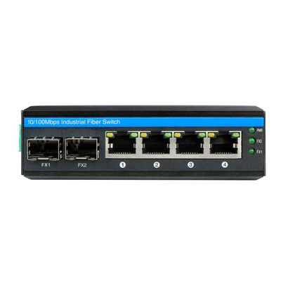 Interruttore POE industriale non gestito con 2 porte SFP e 4 UTP per la conformità FCC e CE