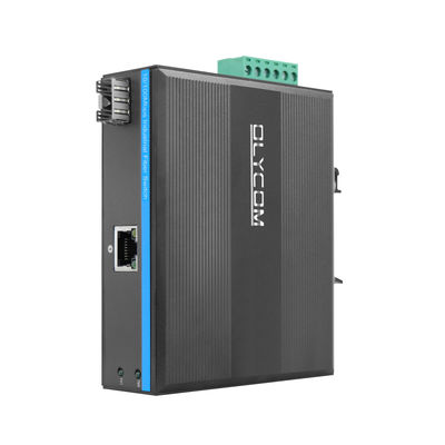 Industrial PoE Media Converter 15.4W 30W Non gestito Fast Ethernet DIN Rail CE Mini Size