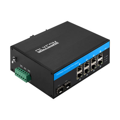 10 Port Gigabit Industrial Network Switch SFP Fiber Uplink Din Rail Non gestito