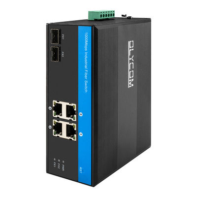 OEM Din Mount Ethernet Industrial Network Switch Due 1000M Fiber Port Industrial Fiber Switch