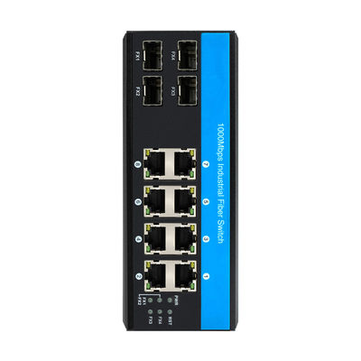 Interruttore di rete a 8 porte impermeabile Gigabit Interruttore Ethernet robusto con 4 porte a fibra