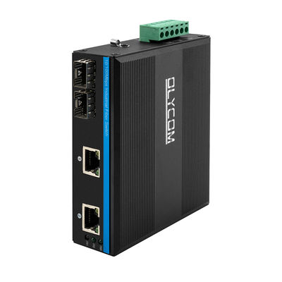 CE 10/100Mbps Industrial Network Switch 2 SFP Port e 2 Ethernet Port non gestito