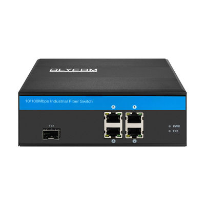 5 Port Industrial Fiber Switch 10/100M Fast Ethernet DIN Rail Non gestito senza ventilatore CE