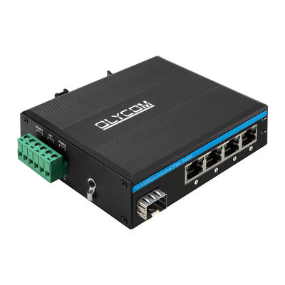 Interruttore POE industriale con 1 porta SFP e 4 porte RJ45 per l'installazione DIN Rail