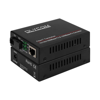 Gigabit Single Mode Media Converter PoE Non gestito DC48V 1310/1550nm 20KM Fibra SC