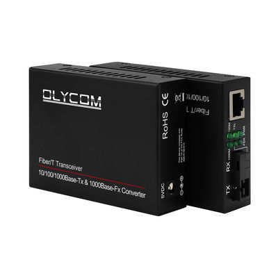 Gigabit Single Mode Media Converter PoE Non gestito DC48V 1310/1550nm 20KM Fibra SC