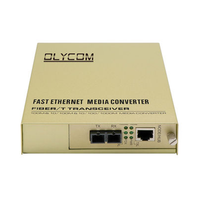 Convertitore multimediale non gestito Gigabit Ingresso CA Porta SC monomodale a 2 core 100 km max