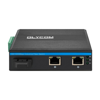 POE SC Connector Dual Fiber Industrial Switch Hub con 2 porte RJ45 Switch di rete
