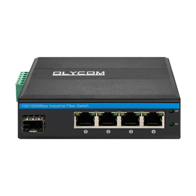 Industrial Din Rail Montage 4 Port POE Switch con 1 SFP Port Unmanaged Fiber Switch