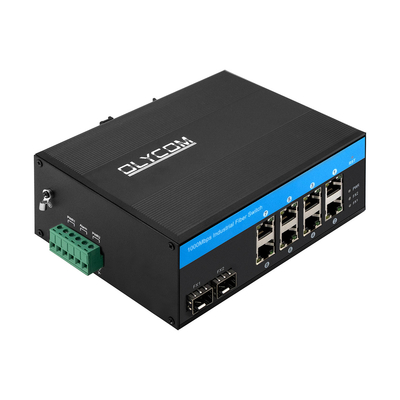 10 porte Gigabit Fiber Optic POE Switch con due slot SFP Industrial Poe Switch