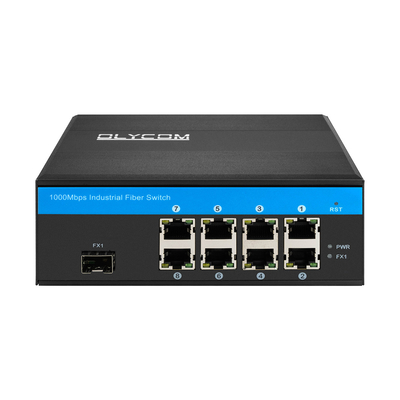 8 porte Gigabit Fiber Switch con POE 30W e 1 SFP Port Din Rail