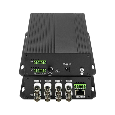 8 porte Video CCTV Audio Ethernet Dry Contact Converter multimediale a fibra Bidi D5V2A